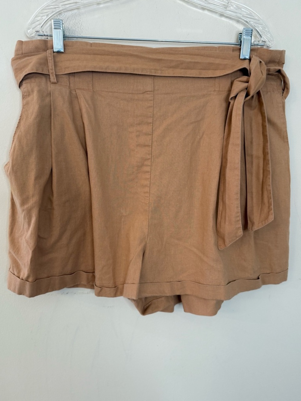 ASOS paper bag linen blend shorts light brown/ tan SZ 14